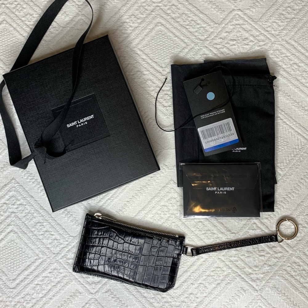 RARE Saint Laurent Fragments Card Case Holder Zip